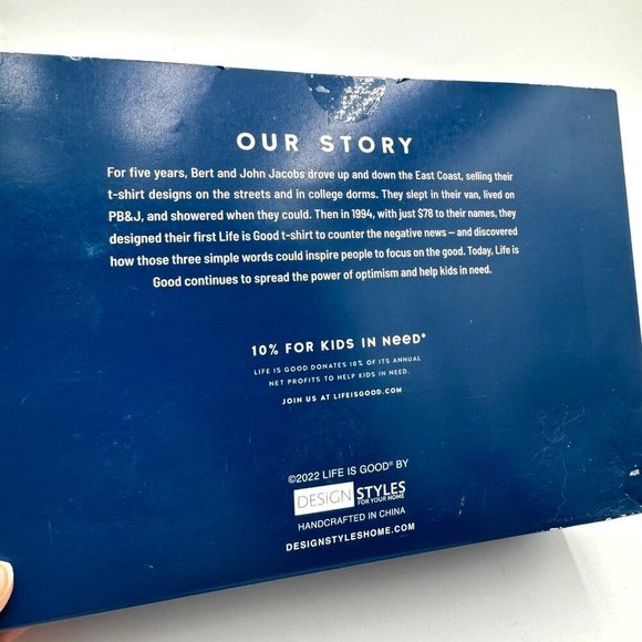 Life Is Good 6 Blue Ornament Balls Red Heart Seashell Heart Decor Christmas - Picture 5 of 9